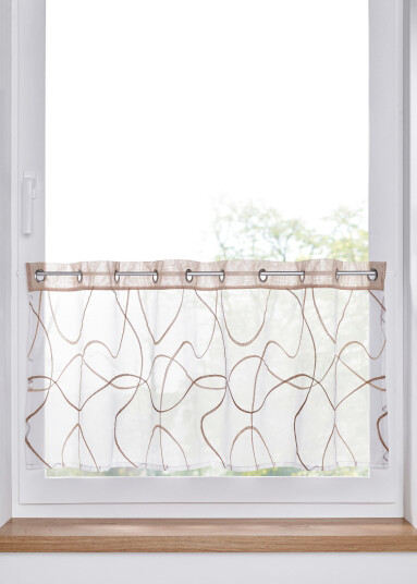 bonprix Kafégardin med broderi 2 (H/B: 30/120 cm),6 (H/B: 60/150 cm),1 (H/B: 30/90 cm),3 (H/B: 45/90 cm),4 (H/B: 45/120 cm),5 (H/B: 60/120 cm) beige