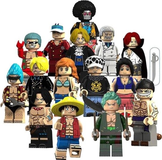 15-Delt One Piece Actionfigur Byggesett Leker Barns Pedagogiske Montering Leker FMY