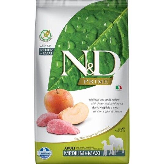 Farmina N&D Prime Grain-Free Wild Boar & Apple Adult Med/Max Tørrfôr Til Hund 12 kg