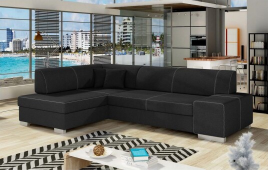 Seksjon Eltap Fabio 268x167x73 cm Sawana 14 Svart Venstre