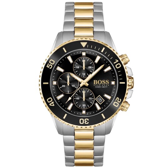BOSS Admiral 1513908 - Herre - 46 mm - Analog - Kvarts urverk - Mineralglas