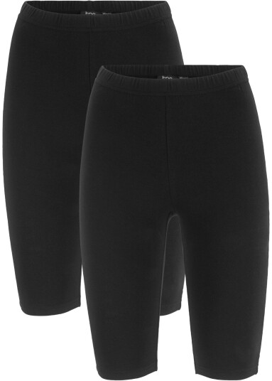 bonprix Lang sykkelbukse , 2-pack 36/38 , 40/42 , 44/46 , 48/50 svart