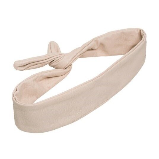 Corinne Leather Headband Wire Cream Corinne Leather Headband Wire Cream