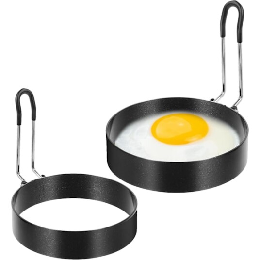 Dimeho 2 pakning eggringer for steking av egg non stick rustfritt stål steke eggring grillpanne pannekakeprodusent runde eggkokeringer
