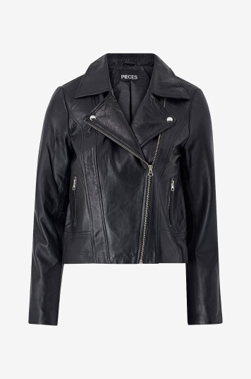 pieces Biker jakke pcSusse Leather Jacket Svart