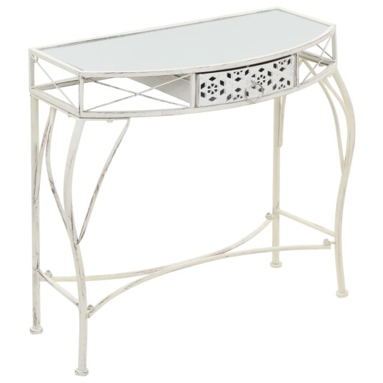 vidaXL Sidebord fransk stil metall 82x39x76 cm hvit