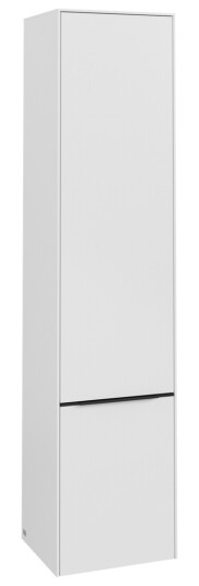 VILLEROY & BOCH SUBWAY 3.0 HØYSKAP 40X171 VENSTRE 2 DØRER PURE WHITE HÅNDTAK I VOLCANO BLACK