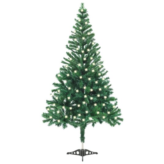 vidaXL Kunstig juletre med LED og fot 120 cm 230 grener