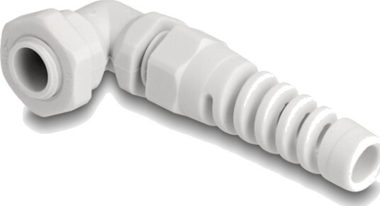Delock - Kabelgland - Strain Relief, 90° Angled, Pg7 - Grå, Ral 7035