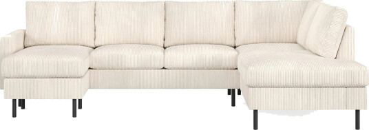 Peppe 4 seters Høyrevendt U formet Sofa med Divan og Sjeselong i Manchester   Beige