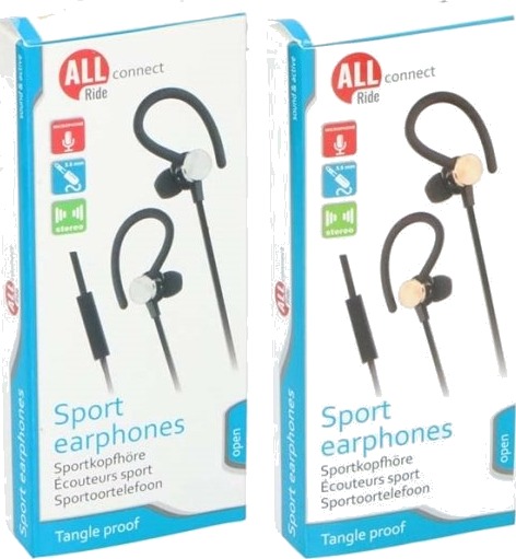 Allride Høretelefoner Med Mikrofon Og Sportsklip Allride Høretelefoner Med Mikrofon Og Sportsklip