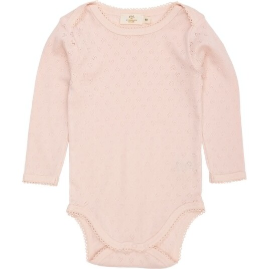 COPENHAGEN COLORS Dusty Rose Pointelle Heart Lapneck Body Ls 80