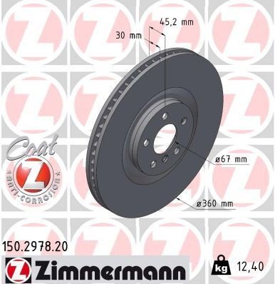 Bremseskive ZIMMERMANN 150.2978.20