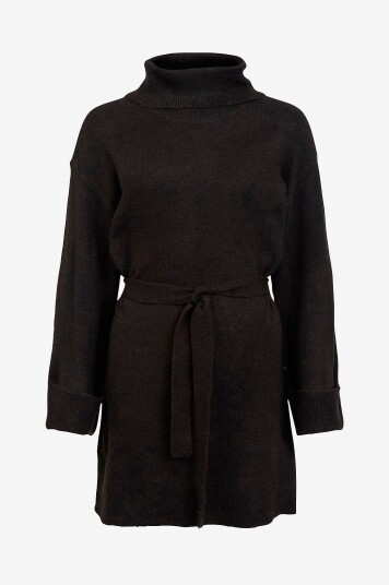 Vila   Strikketkjole viRolfie L/S Tie Belt Knit DresSvart