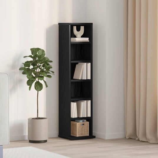 CD skap svart eik 21x20x88 cm konstruert tre