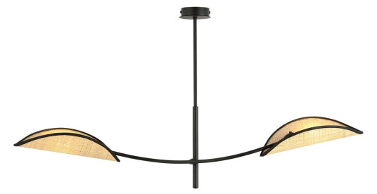 Emibig Lotus taklampe 2-lys - Svart/Natur