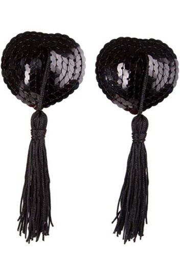 Heart Nipple Pasties Black