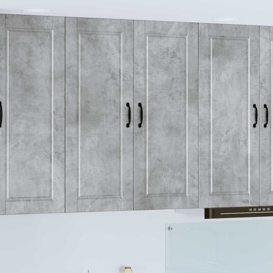 Kjøkkenskap med hylle Betonggrå 80 x 31 x 100 cm Konstruert tre Kjøkkenskap med hylle Betonggrå 80 x 31 x 100 cm Konstruert tre