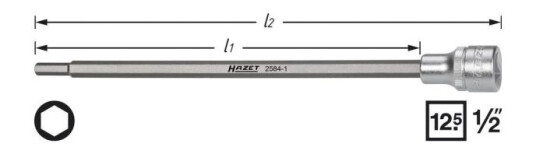 Hazet 2584-1 Unbrako Nøkkelinnsats 6 Mm for Håndverktøy