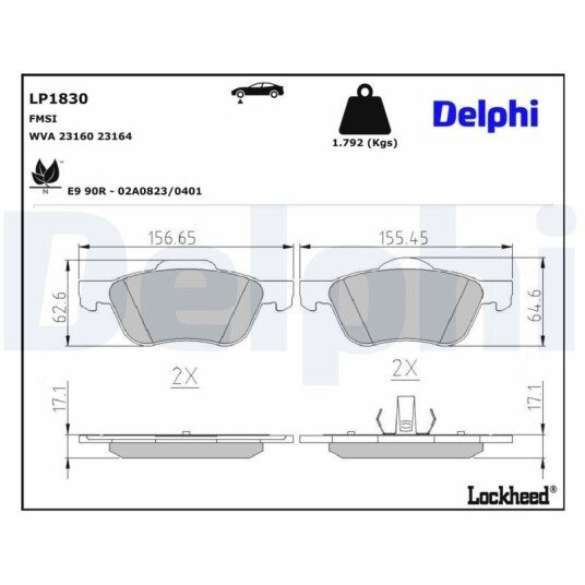 Bremseklosser DELPHI LP1830