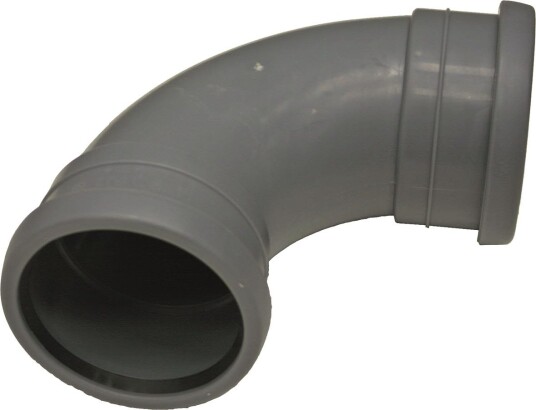 Pipelife 172386 Bøy med 2 muffer lang radius 88,5° 110 x 110 mm Innendørsavløp