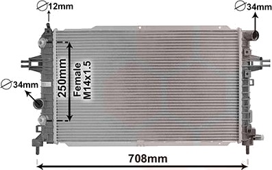 VAN WEZEL 37002625 Radiator motorkjøling