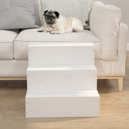 Vidaxl Kjæledyrstrapp Hvit 40X37.5X35 cm Heltre Furu