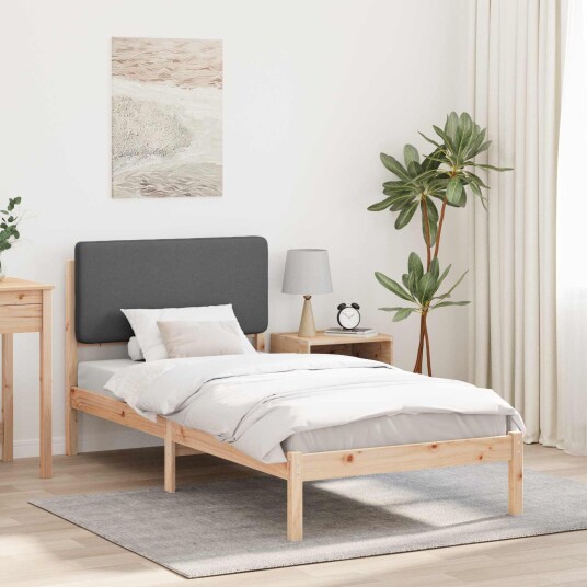 Sengeramme med Polstret Hodegjerde Mørkegrå 90 x 200 cm