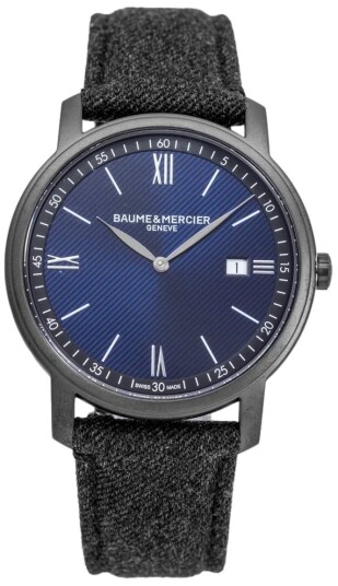 Baume & Mercier Herreklokke M0A10780 Blå/Lær Ø42 mm Baume & Mercier Herreklokke M0A10780 Blå/Lær Ø42 mm