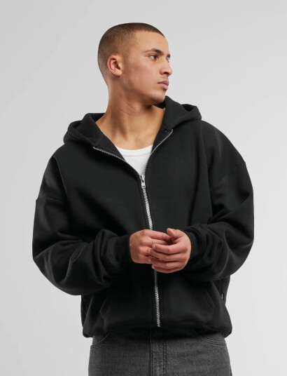 Prohibited Oversized Zip Hoodie Black Black XXL