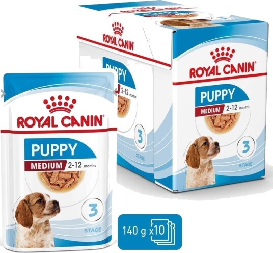Royal Canin Våtfôr til Valp Medium 10x140g med Kjøtt