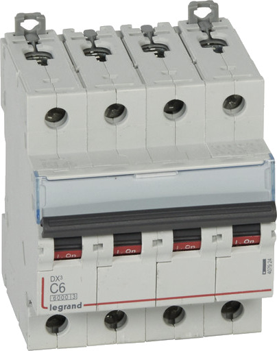 Legrand DX3 MCB automatsikring C6 4P 4M 6/10kA