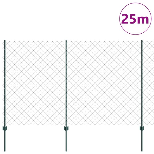 Gjerde med innlegg. grønn 1.6 x 25 m Stål