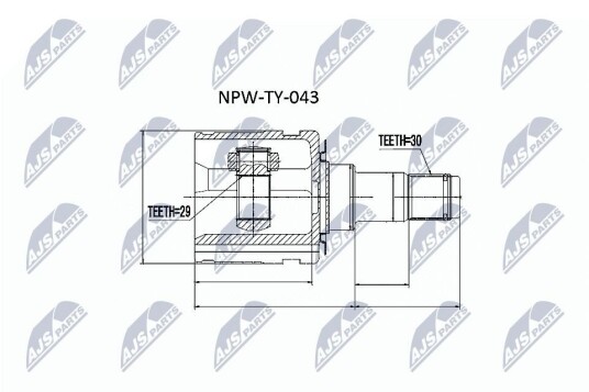 Nty Drivknute drivaksel NTY NPW TY 043