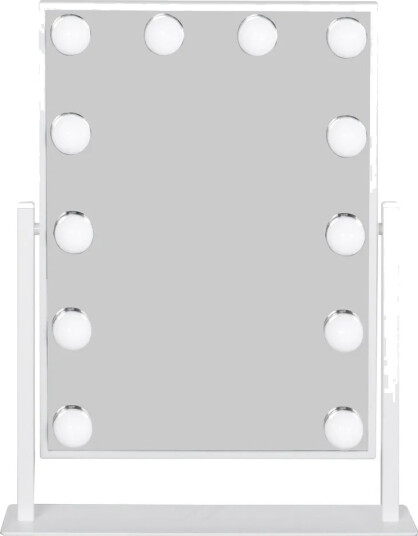 Glow Lite sminkespeil på fot 36,5 cm med LED belysning/lamper Hollywood speil Hvit