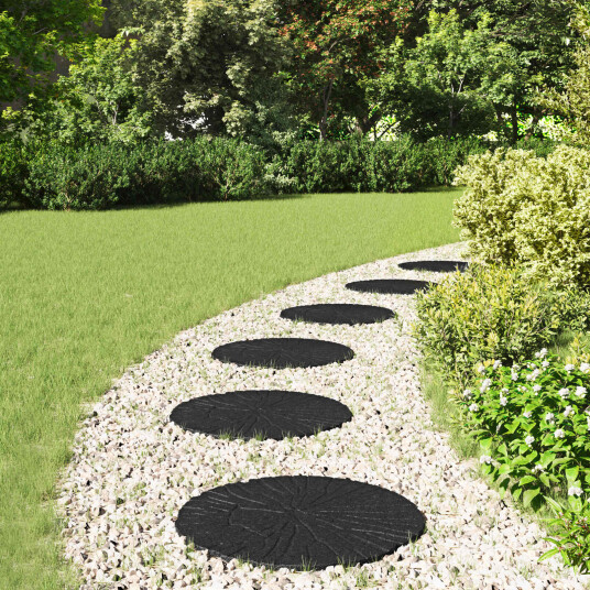 Stepping Stone 6 pcs Svart Ă 45 x 1,8 cm Gummi Stepping Stone 6 pcs Svart Ă 45 x 1,8 cm Gummi