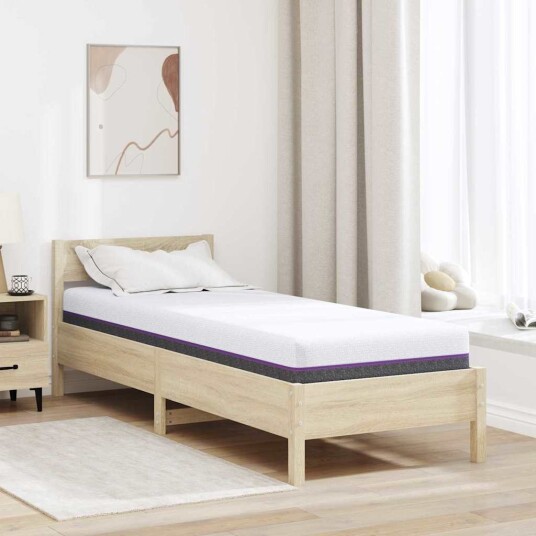 vidaXL Madrass i minneskum Medium 70 x 200 cm Hvit og Grå vidaXL Madrass i minneskum Medium 70 x 200 cm Hvit og Grå