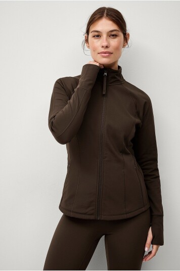 Ellos Studio Treningsjakke Warm Full Zip Core Brun