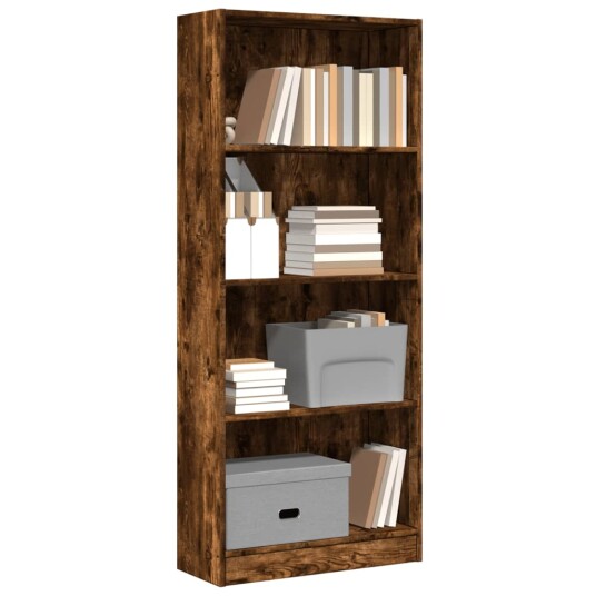 Bokhylle røkt eik 60x24x143 cm konstruert tre Bokhylle røkt eik 60x24x143 cm konstruert tre