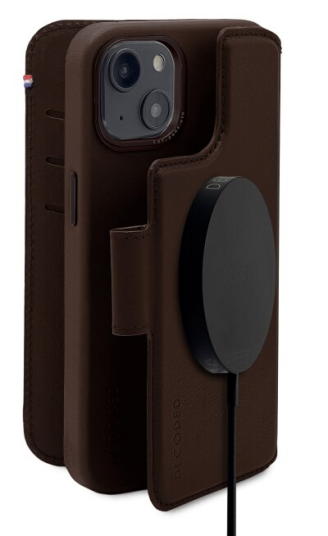 Decoded Lær Wallet Etui med MagSafe for iPhone 14 Plus - Brun