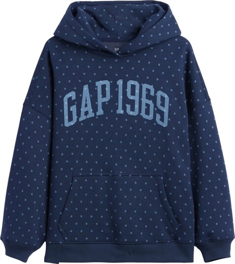 GAP Kids Vintagesoft Oversized Logo Hoodie   VINTAGE NAVY   116/122