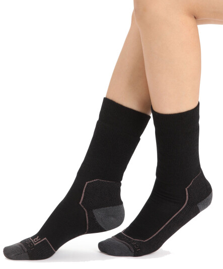 Icebreaker Hike+ Medium Crew ullsokker dame Black/Monsoon/Mink IB1050972721 35 37 2022