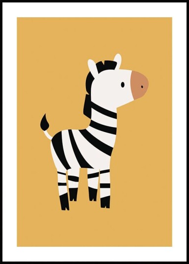 Cute Zebra Illustration Plakat Plakat / 21x30cm