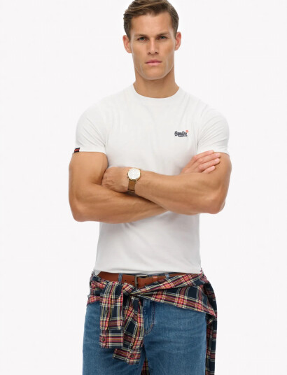 Superdry Essential Contrast Emb Tee   White   XXXL