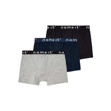 Name It Boxershorts 3-pakning Svart Grå Blå Name It Boxershorts 3-pakning Svart Grå Blå
