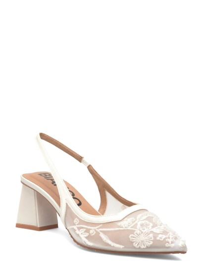 Bianco Biamaralyn Slingback Beaded Mesh Cream 40