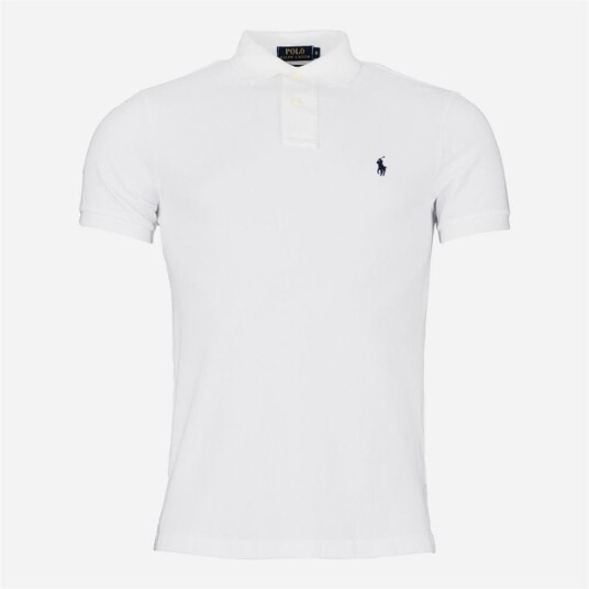 Ralph Lauren Slim Fit Mesh Polo Shirt - White