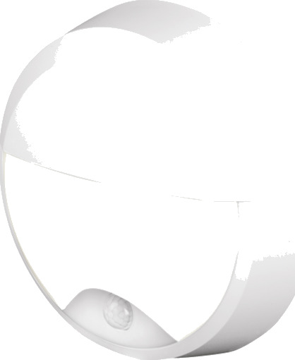 4lite Pylus Round utelys vegg med sensor halvskjerm hvit 4lite Pylus Round utelys vegg med sensor halvskjerm hvit