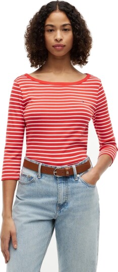 Tommy Hilfiger Cody Boat Nk 3/4 Slv Tee Red S