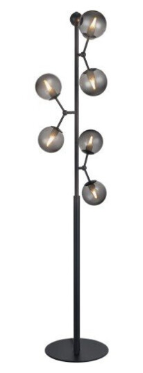 Halo Design Atom Gulvlampe Smoke/ Sort Halo Design Atom Gulvlampe Smoke/ Sort
